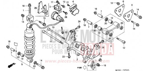 COUSSIN ARRIERE (VFR800A) VFR800A2 de 2002